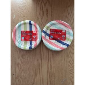 New Up&Up 80ct Heavy Duty Paper Plates Seasonal Edition Microwavable size 6 7/8”